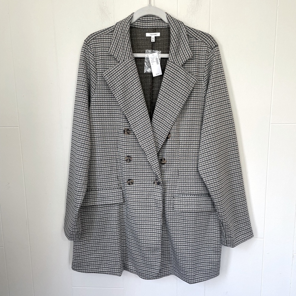 Maurices NEW Long Length Double Breasted Peacoat ~ Houndstooth ~ Size 0X